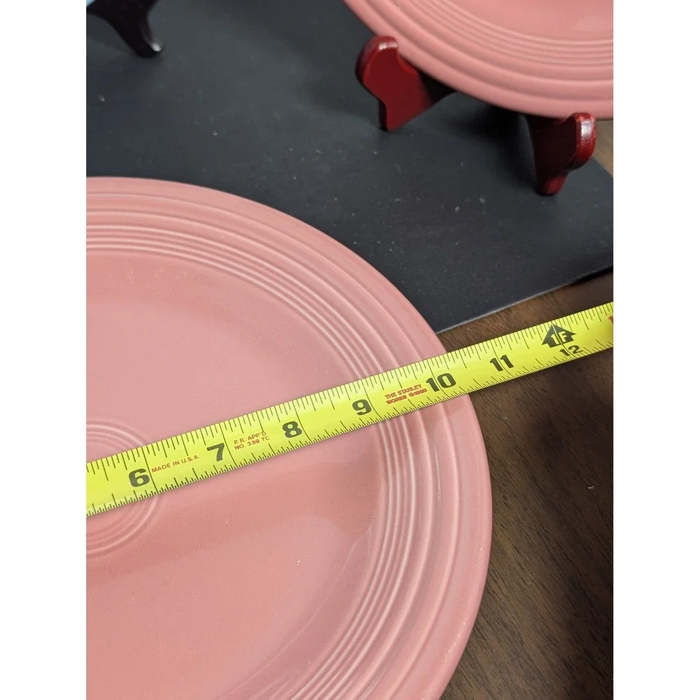 Homer Laughlin FiestaWare Turquoise/Pink Dinner Set of 4 Plates 10.5